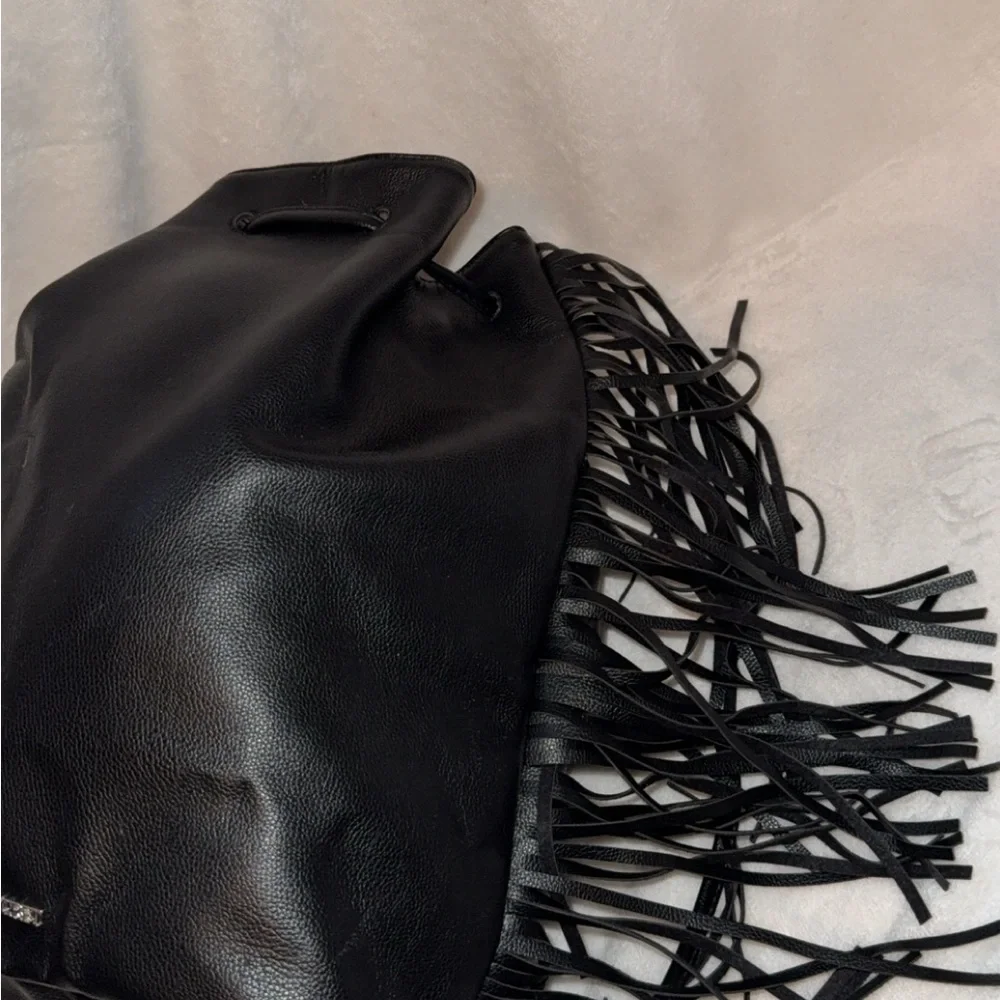 Victoria's Secret Black Fringe Backpack